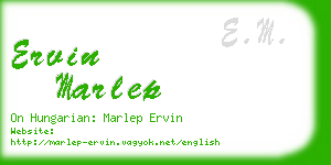 ervin marlep business card